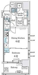 RESIDIA大手町北 1DKの間取図画像