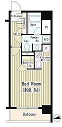 シティカレント大手町 ワンルームの間取図画像