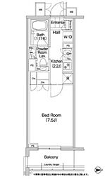 コンフォリア秋葉原EAST 1Kの間取図画像