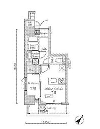リビオメゾン日本橋浜町公園 3階1DKの間取り