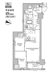 プラウドフラット三越前イースト 6階2LDKの間取り