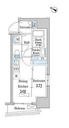 デュオフラッツ日本橋水天宮 4階1DKの間取り