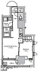 プラウドフラット日本橋馬喰町 15階1LDKの間取り