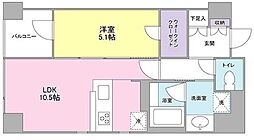 ルピナスコート（LUPINUS COURT） 9階1LDKの間取り