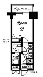 レジディア日本橋人形町II 4階1Kの間取り