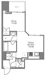 アプレシティ日本橋小伝馬町 12階1DKの間取り