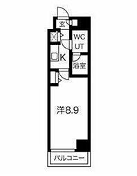 スパシエ日本橋エセンザ 7階1Kの間取り