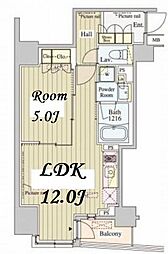 セレサ日本橋堀留町 8階1LDKの間取り