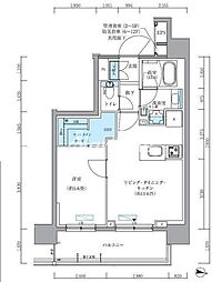 パークアクシス新大橋 1LDKの間取図画像