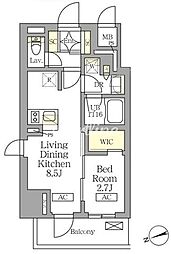 テラス北千住 1LDKの間取図画像