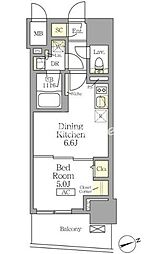 テラス北千住 1DKの間取図画像
