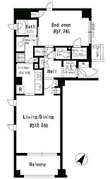 パークアクシス日本橋人形町 1LDKの間取図画像