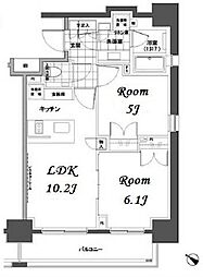 パークハビオ人形町 2LDKの間取図画像