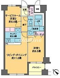 カスタリア茅場町 1SLDKの間取図画像
