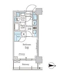 ParkAxis菊川 1Kの間取図画像