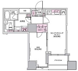 プレジリア東日本橋 1LDKの間取図画像