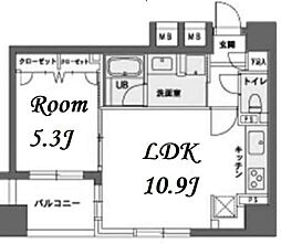 カスタリア人形町2 1LDKの間取図画像