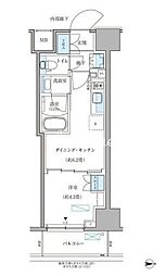 パークアクシス住吉ガーデンスクエア 1DKの間取図画像