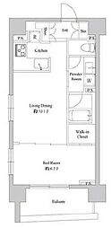 ドゥーエ日本橋浜町 1LDKの間取図画像