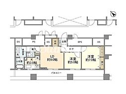 日本橋安田スカイゲート 2LDKの間取図画像