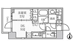 SEASONFLATS菊川 1DKの間取図画像