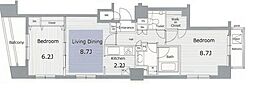 ガラ・グランディ日本橋 2LDKの間取図画像