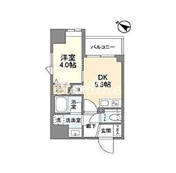 リビオメゾン日本橋久松町 1DKの間取図画像