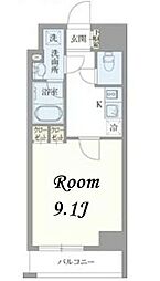 ベルエスパス箱崎 1Kの間取図画像