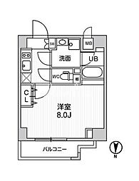ALTERNAKIKUKAWA2 1Kの間取図画像