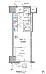 パークアクシス住吉ガーデンスクエア 1DKの間取図画像