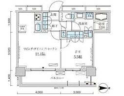 パークアクシス菊川ステーションゲート 2LDKの間取図画像