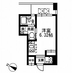 レジディア三越前 ワンルームの間取図画像