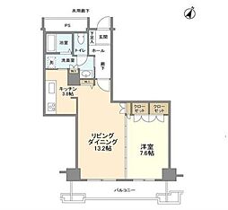 トルナーレ日本橋浜町トルナーレタワー 1LDKの間取図画像