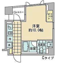 アズ日本橋人形町 ワンルームの間取図画像