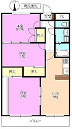 神科グランドマンション 4階3LDKの間取り