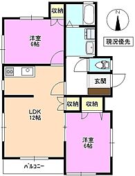 SPAZIO 2階2LDKの間取り