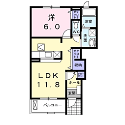 清新　Ｋ2 1階1LDKの間取り
