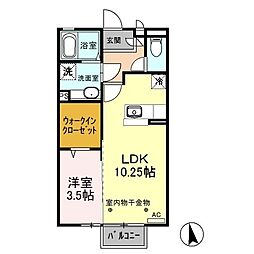 セジュールＫＴＫ 2階1LDKの間取り