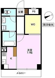 ブランニューシティー常入C棟 4階ワンルームの間取り