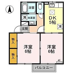 ソレーユ・マキ 1階2DKの間取り