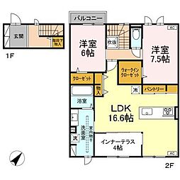 グランソラナ軽井沢 2LDKの間取図画像