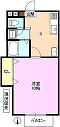 第1サンハイツ 1Kの間取図画像