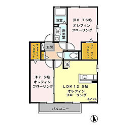 サニーサイドコートA 2LDKの間取図画像