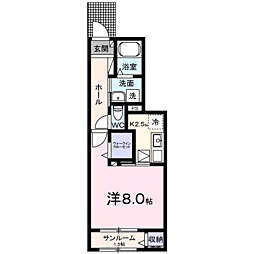 エルマーI 1Kの間取図画像