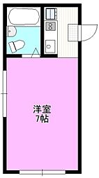 コーポ鷹匠 ワンルームの間取図画像