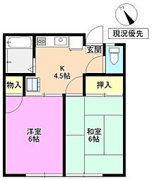 ロイヤルハイツ蒼久保C 2Kの間取図画像