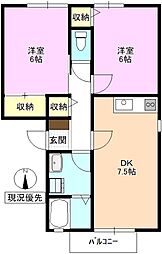 コーモド・STA 2DKの間取図画像