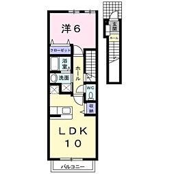 ドゥーセット 1LDKの間取図画像