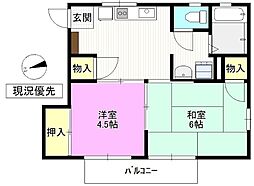シティハイム富士 2Kの間取図画像