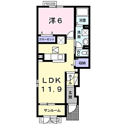 ウォークアップコクブ3 1LDKの間取図画像